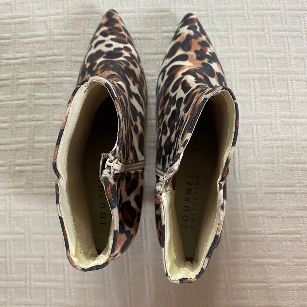 Journee Collection leopard print booties. - Picture 6 of 10